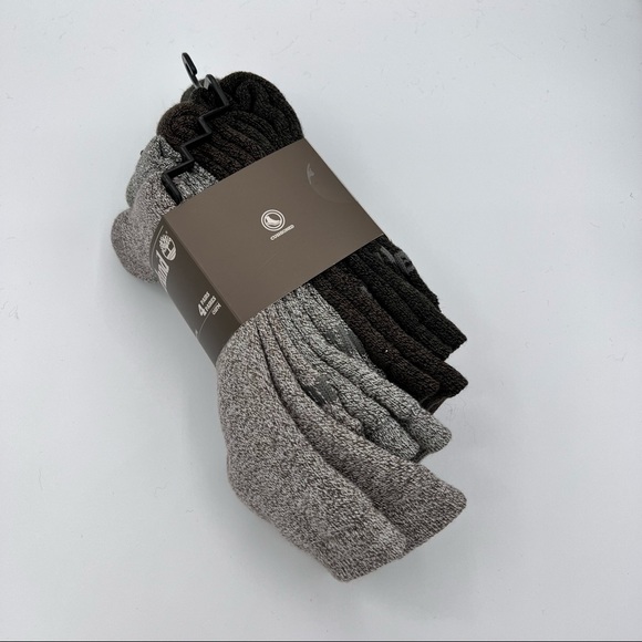 Timberland Wool Cushioned Crew Boot 4 Pairs Socks Men’s One Size NEW - Picture 4 of 6